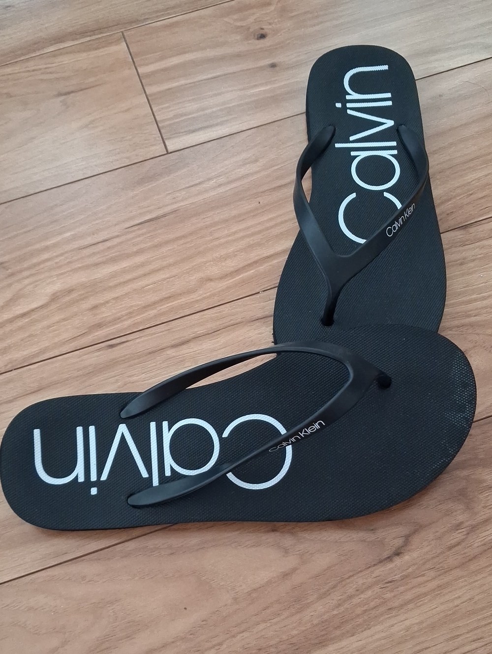Calvin Klein Black Logo Flip Sandals